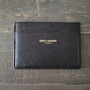 SAINT LAURENT Grain Leather Card Case